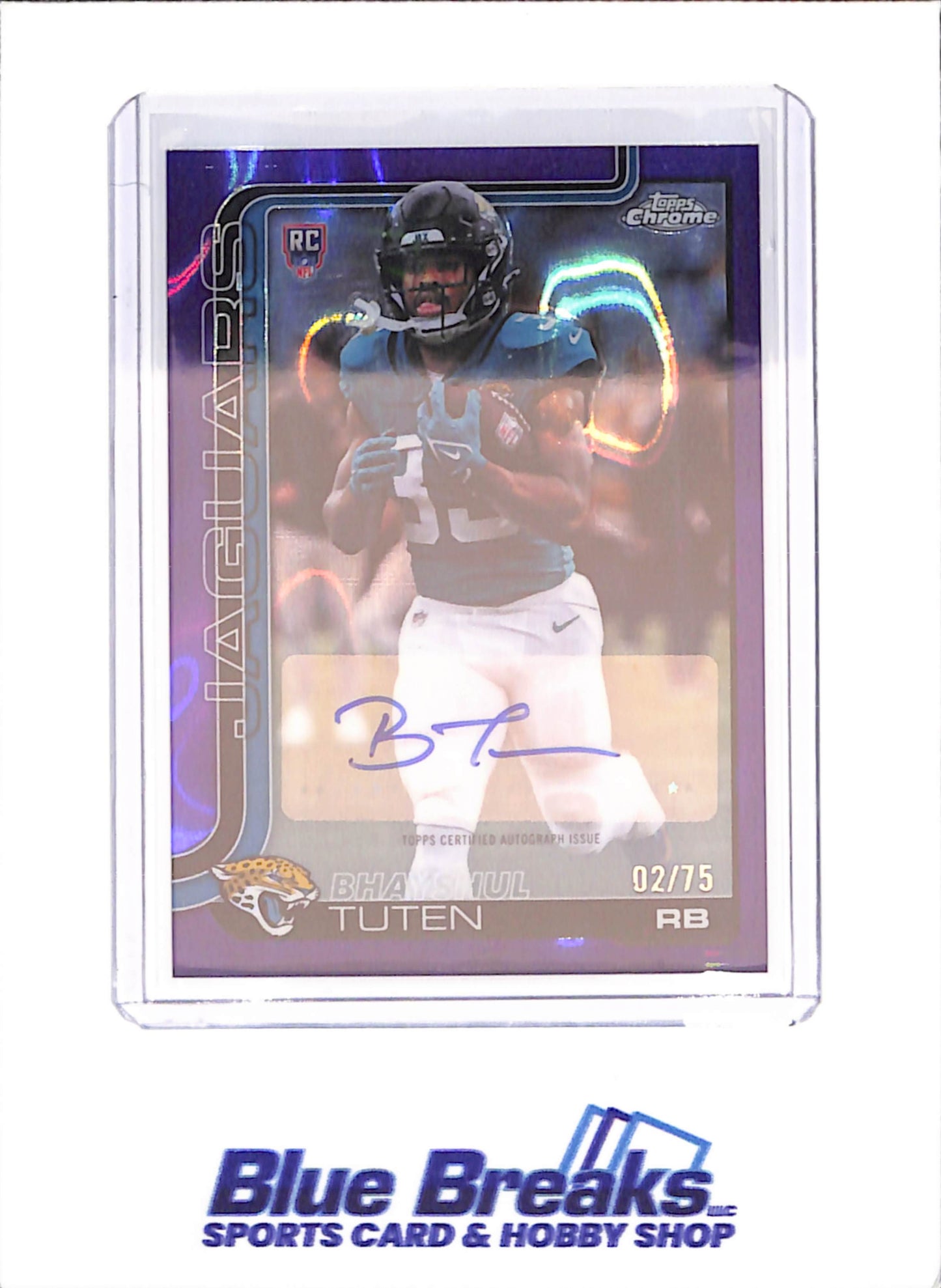2025 Topps Chrome - Bhayshul Tuten - Purple Lava Autograph - 2/75 - RC - Jacksonville Jaguars - Football - #RA-BT