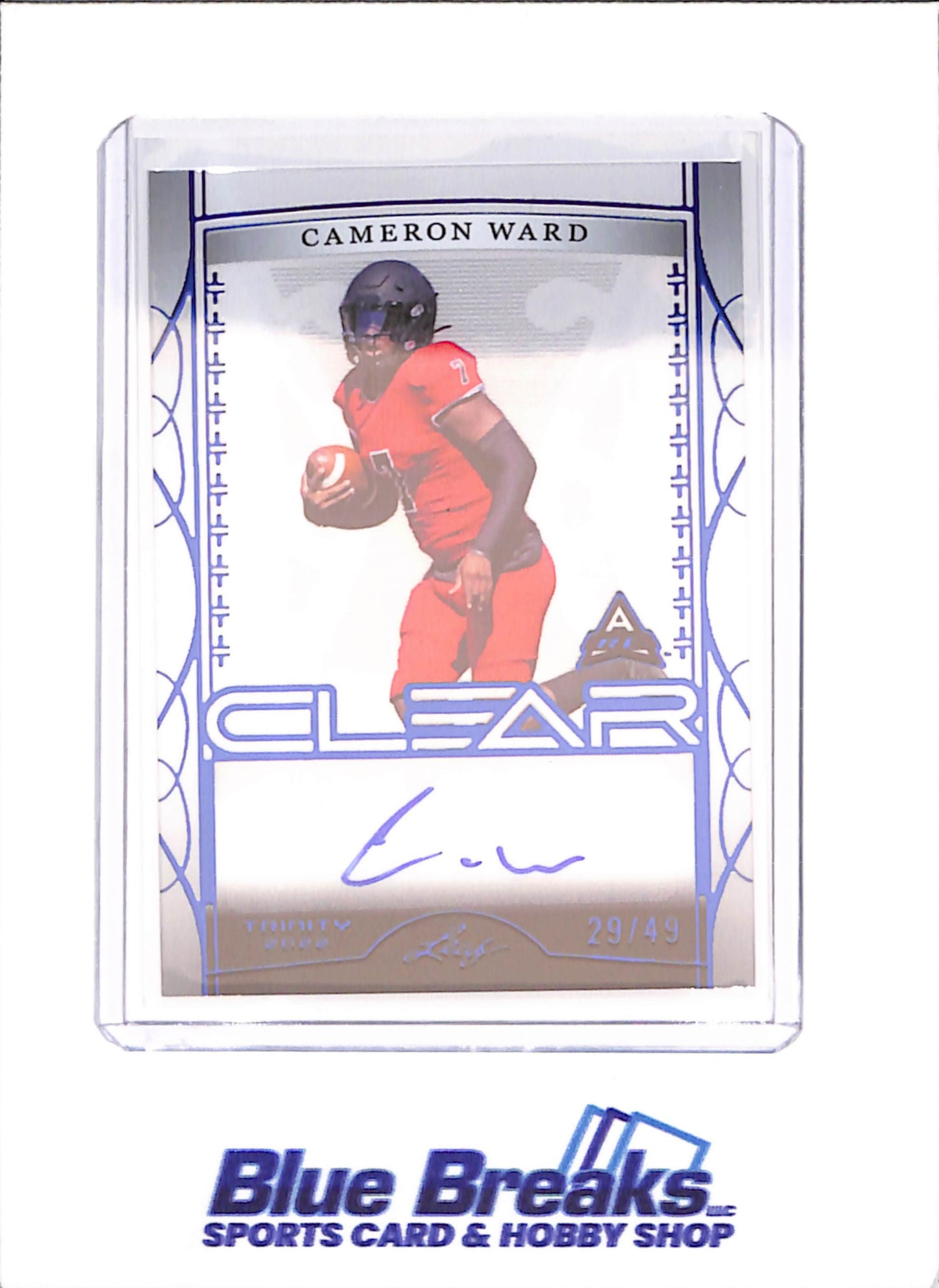 2022 Leaf Trinity Clear - Cameron Ward - Autograph - 29/49 - RC - Miami Hurricanes - Tennessee Titans - Football - #CA-CW1