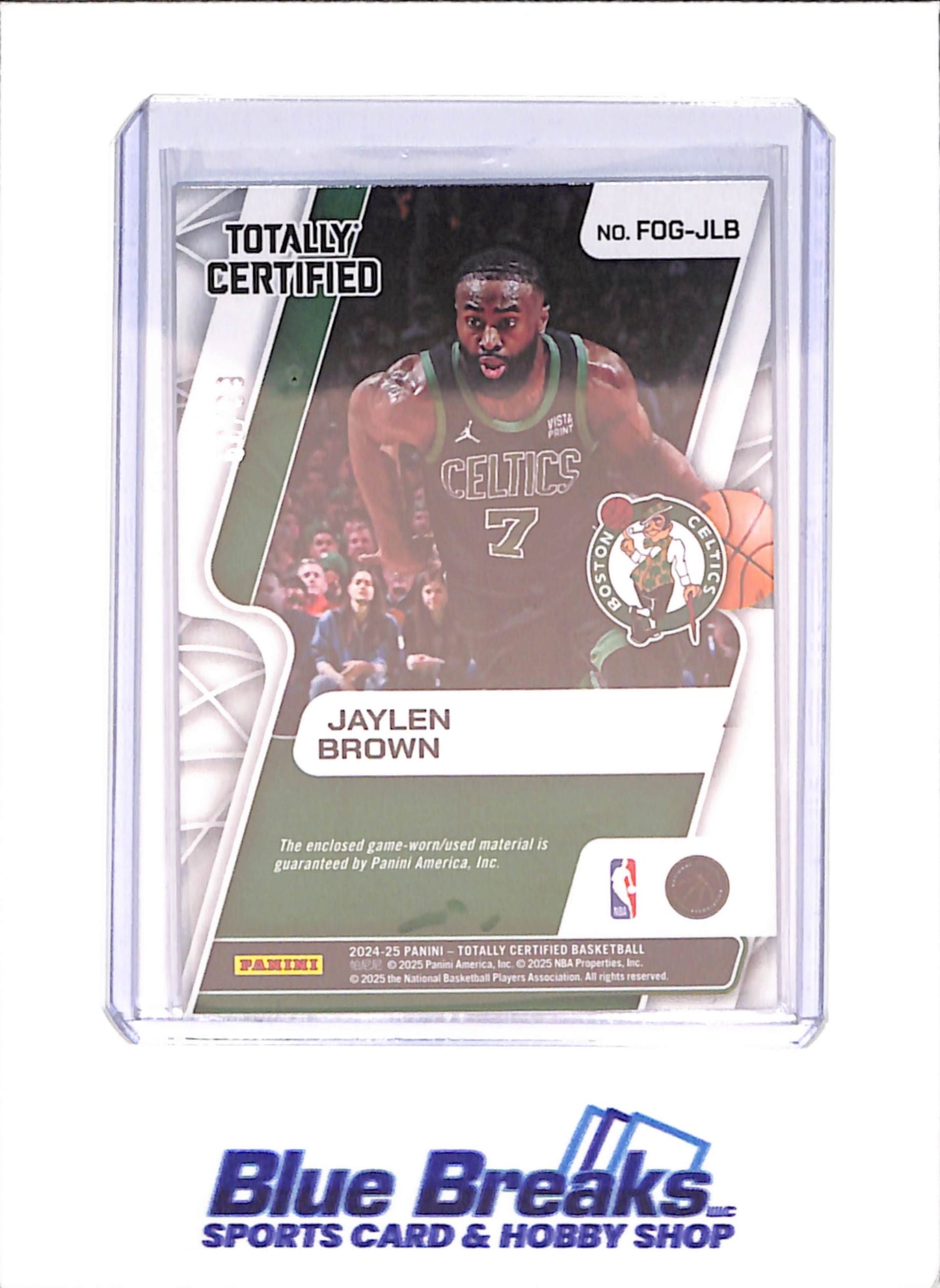 2024 -25 Totally Certified - Jaylen Brown - Fabric of the Game - Relic - 66/99 - Boston Celtics - Basketball - #FOG-JLB