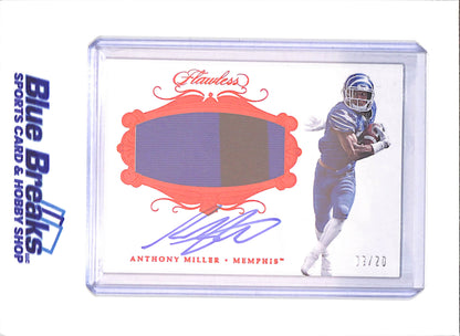 2018 Panini Flawless Collegiate -  Anthony Miller - Relic - Autograph - 9/20 - University of Memphis - Football - #RPA AAM