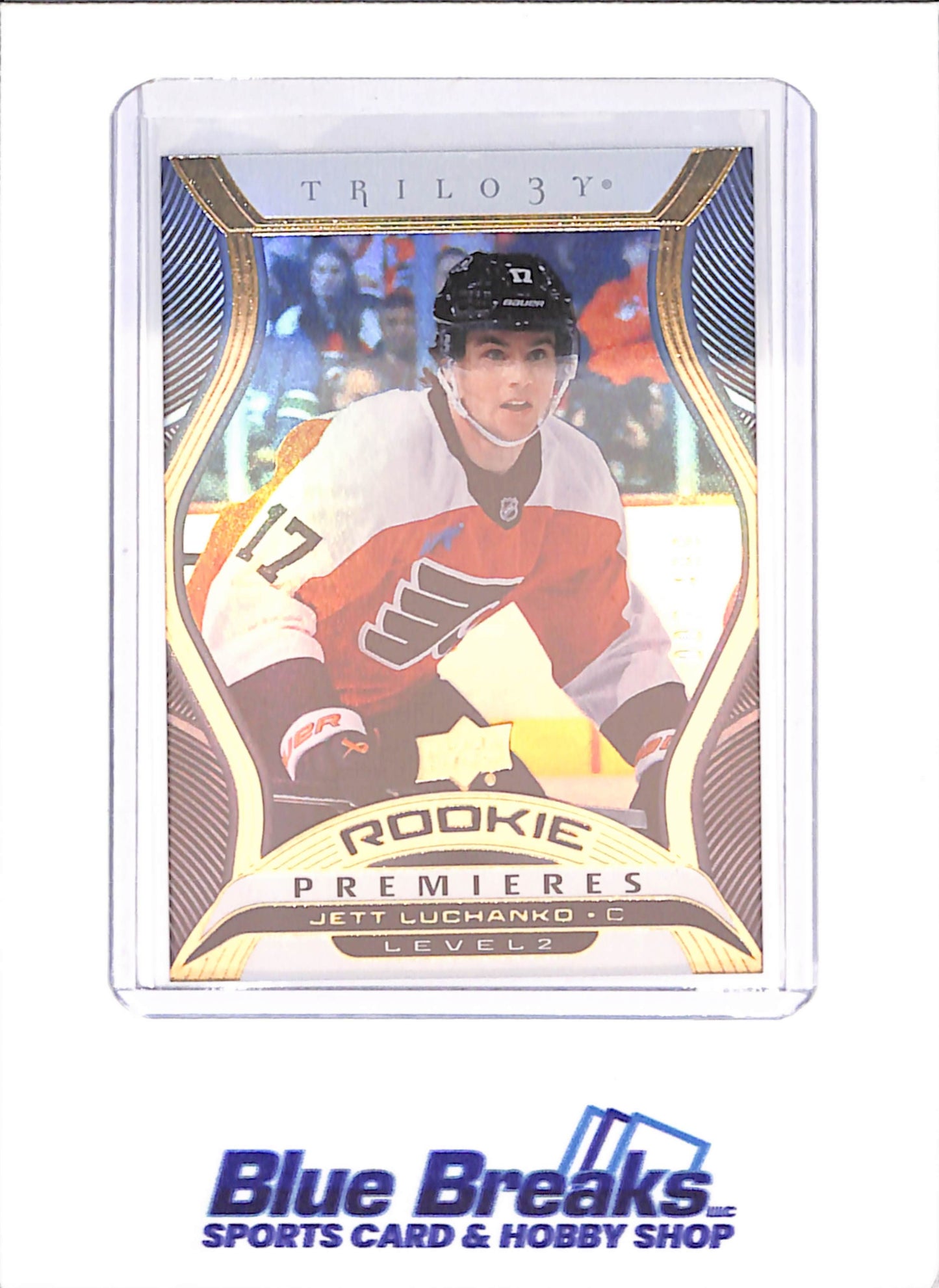 2024-25 Upper Deck Extended Series - Jett Luchanko - Trilogy - Rookie Premieres Gold - 7/499 - #T-32