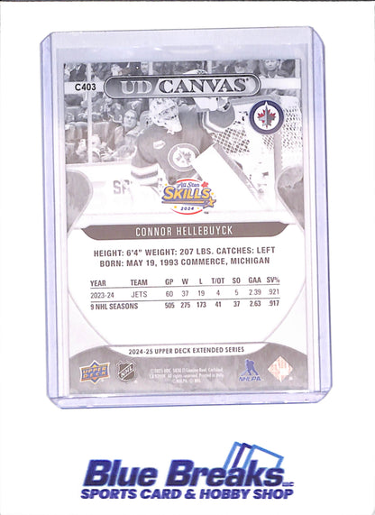 2024-25 Upper Deck Extended Series - Connor Hellebuyck - UD Canvas - All-Star Skills - Winnipeg Jets - Hockey - #C403