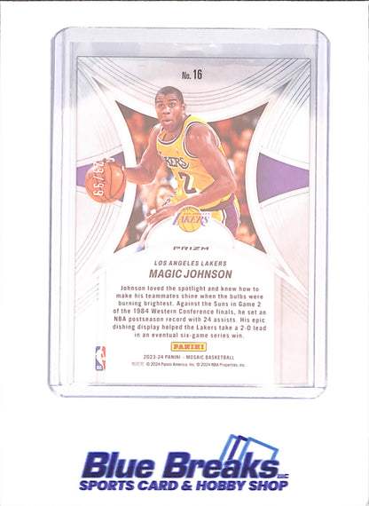 2023-24 Panini Mosaic - Magic Johnson - Epic Performers - 29/99 - Los Angeles Lakers - Basketball - #16
