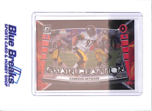 2025 Panini Donruss Optic - Cameron Heyward - Chain Reaction - Black Pandora - 23/149 - Pittsburgh Steelers - Football - #1