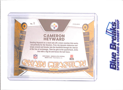 2025 Panini Donruss Optic - Cameron Heyward - Chain Reaction - Black Pandora - 23/149 - Pittsburgh Steelers - Football - #1