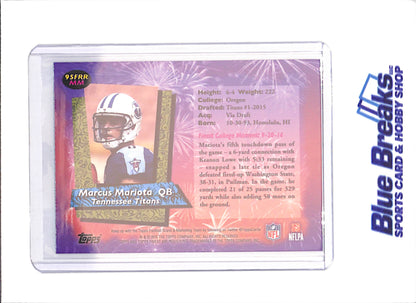 2105 Topps Finest - Marcus Mariota - Blue - Rookie - Tennessee Titans - Football - #95FRR MM
