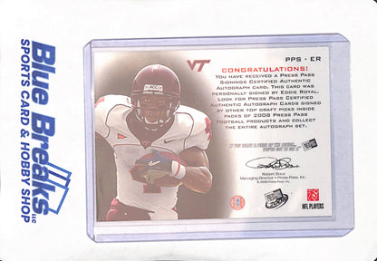 2008 Press Pass - Eddie Royal - Autograph - Virginia Tech - Football - #PPS-ER