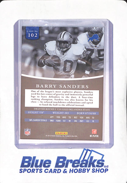 2012 Panini Prominence - Barry Sanders - Lengend - Detroit Lions - Football - 811/897 - #102