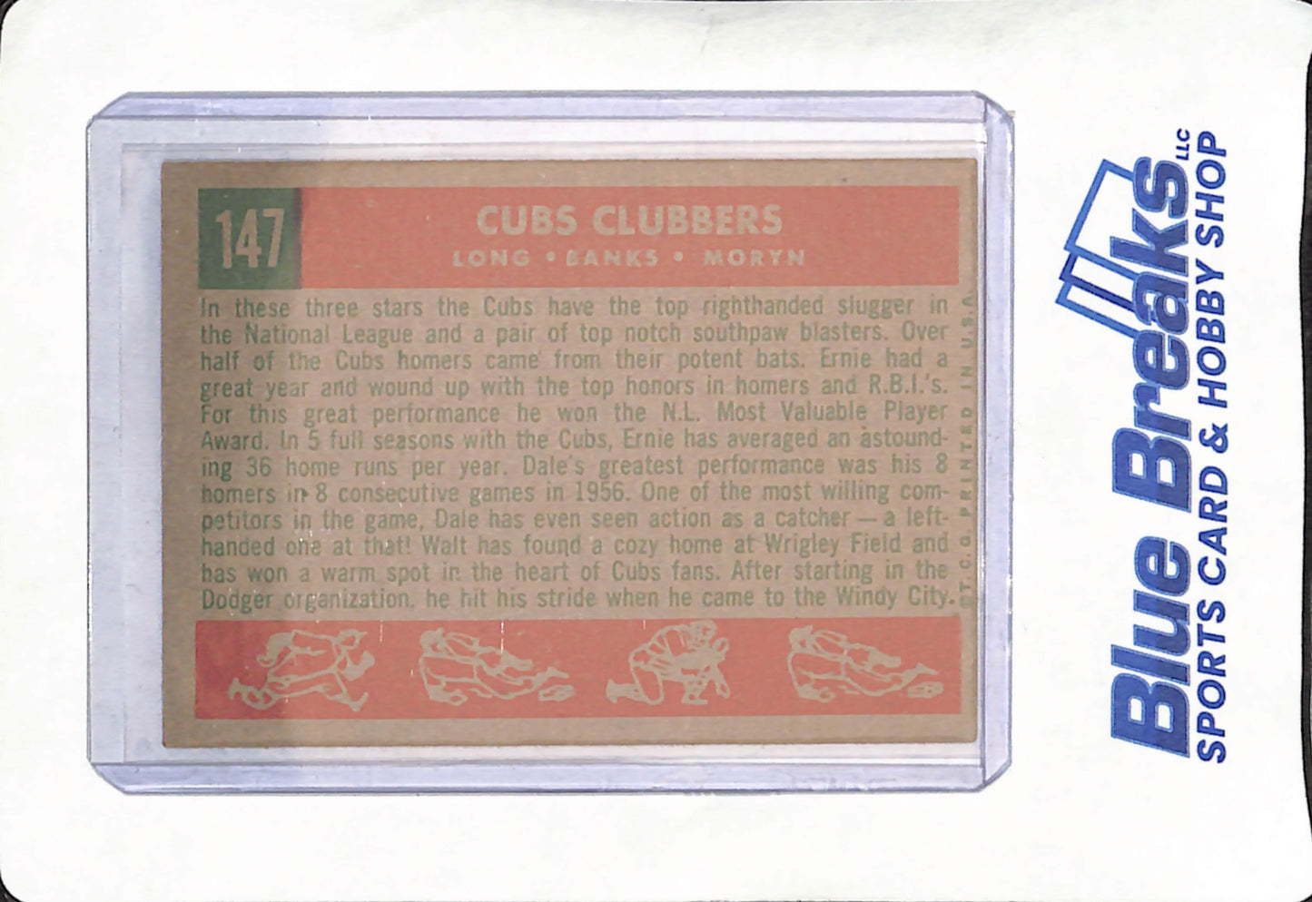1959 Topps - Cubs' Clubbers - Ernie Banks - Dale Long - Walt Moryn - Chicago Cubs - Baseball - #147