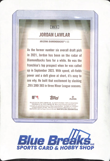 2024 Topps - Jordan Lawlar - Home Field Advantage - RC - Arizona Diamondbacks - Baseball - #HFA-14
