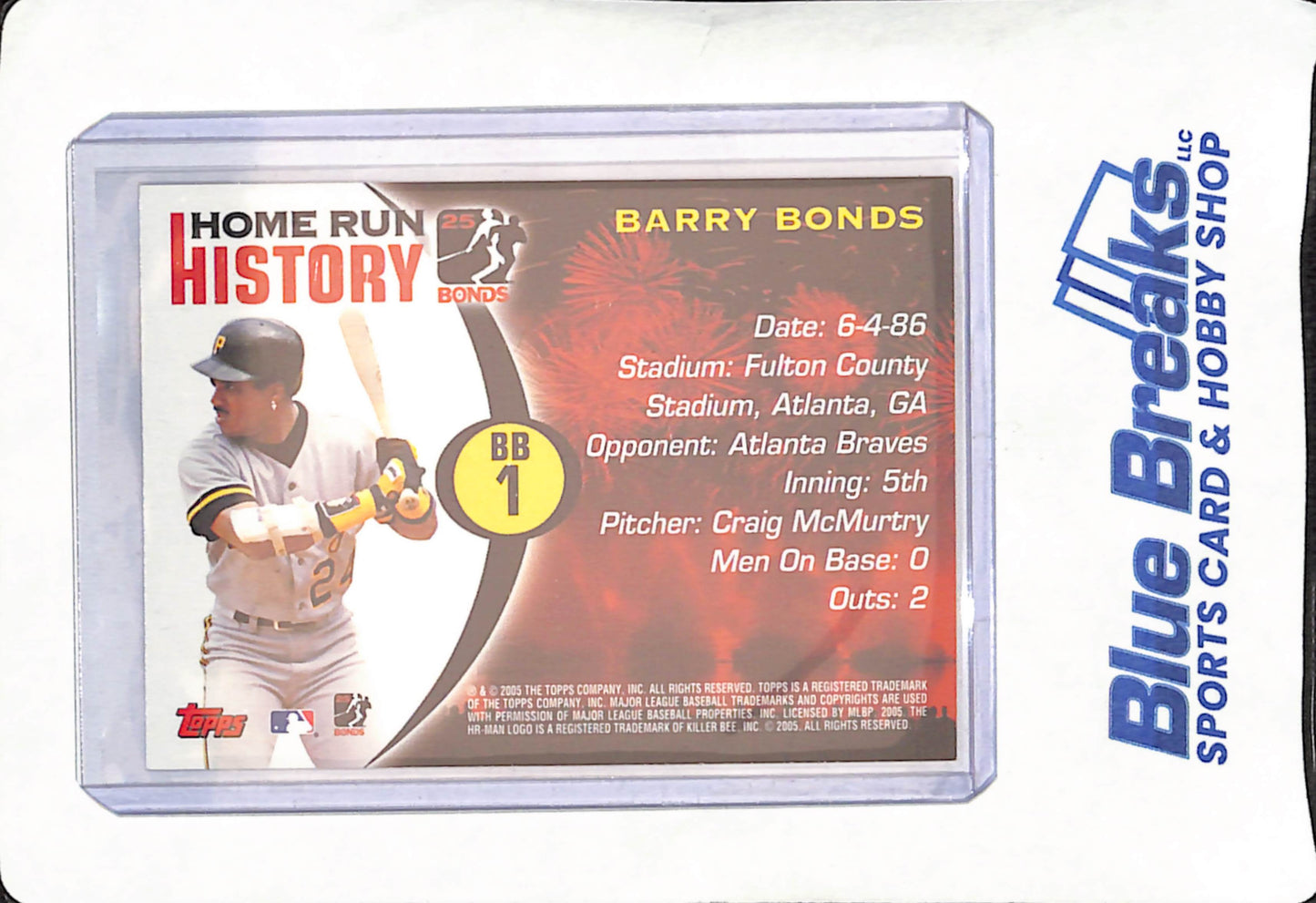 2005 Topps Home Run History - Barry Bonds - Pittsburgh Pirates - Baseball - #BB1