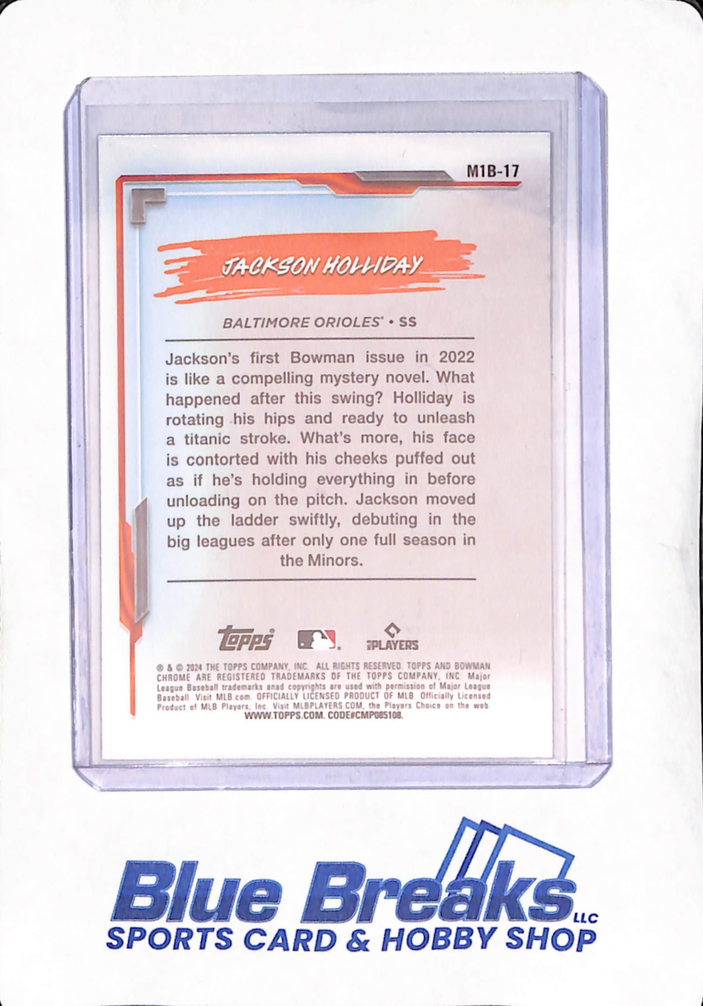 2024 Bowman Chrome - My 1st Bowman - Jackson Holliday - RC - #M1B-17 - Orioles - Baseball