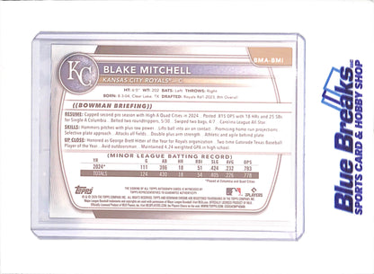 2025 Bowman Chrome - Blake Mitchell - Mojo Autograph - Kansas City Royals - Baseball - #BMA-BMI
