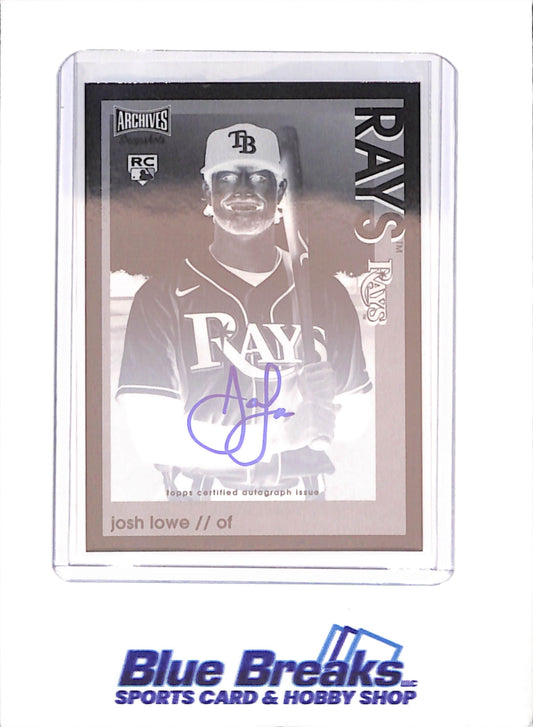 2022 Topps Archives - Josh Lowe  Negative Autograph - RC - 83/100 - Tampa Bay Rays - Baseball - #14 - Drop