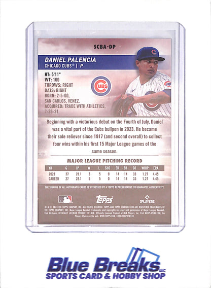 2024 Topps Stadium Club - Daniel Palencia - Autograph - RC - Chicago Cubs - Baseball - #SCBA-DP