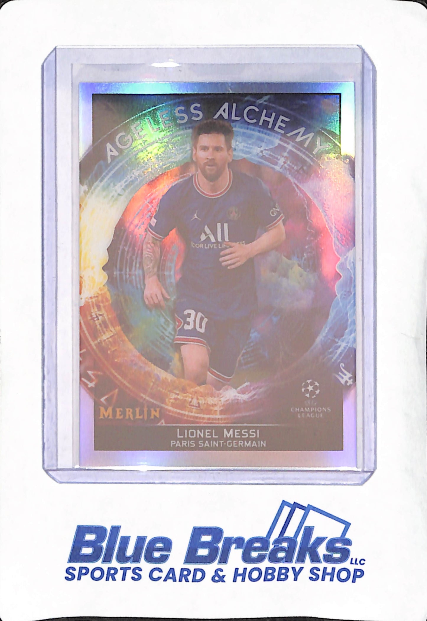 2021-22 Topps Chrome Merlin - UEFA League - Lionel Messi - Ageless Alchemy - Paris Saint-Germain - Soccer - #AA-1