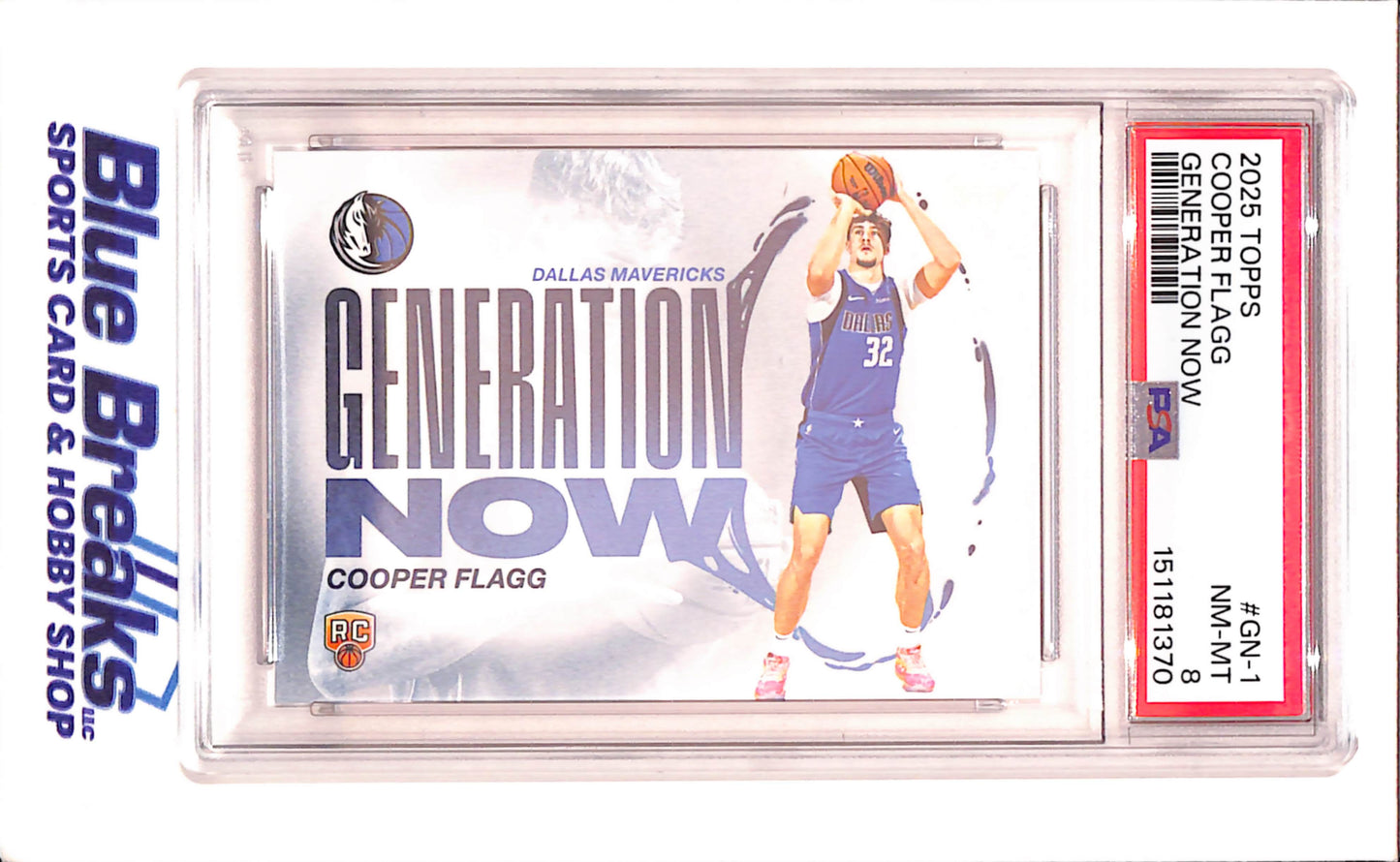 2025 Topps - Cooper Flagg - Generation Now - RC - PSA 8 - Dallas Mavericks - Basketball - #GN-1 - Drop