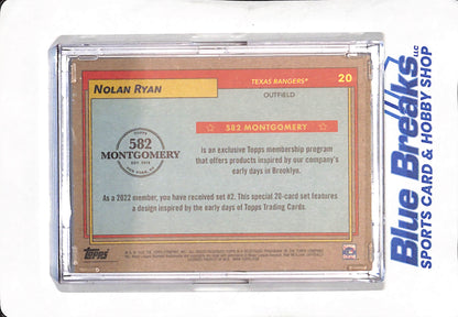 2022 Topps 582 Montgomery Club Set - Set #2 - #1-20 - Baseball