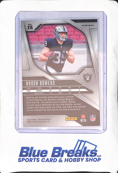 2024 Panini Prizm - Brock Bowers - Green Wave - RC - Las Vegas Raiders - Football - #315