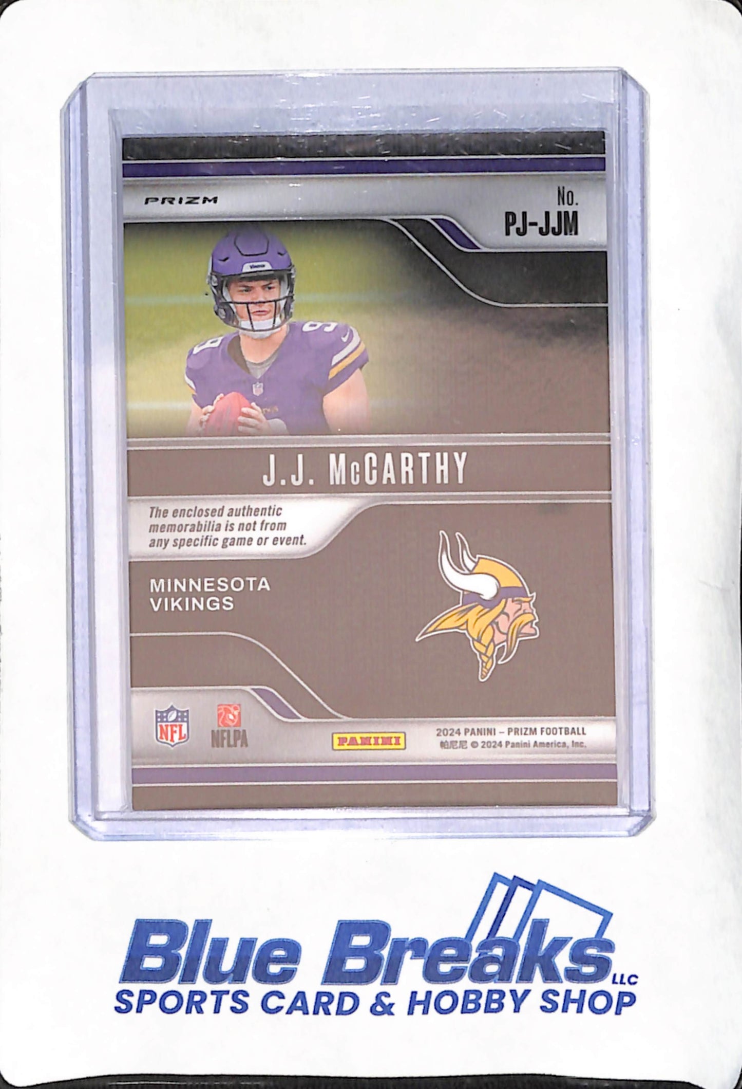 2024  Panini Prizm - J.J. McCarthy - Silver Premier Jerseys - RC - Minnesota Vikings - Football - #PJ-JJM