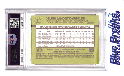 1990 Donruss - the Rookies - Delino DeShields - #6 - RC - PSA 9 - baseball - Expos - Nationals