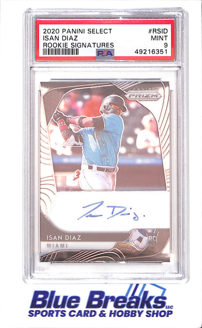 2020 Panini - Select - Rookie Signatures - Isan Diaz - auto - RC - #RA-ID - PSA 9 - baseball - Marlins