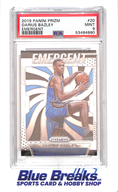 2019 Panini - Prizm - Emergent - Darius Bazley - #20 - PSA 9 - basketball - Thunder