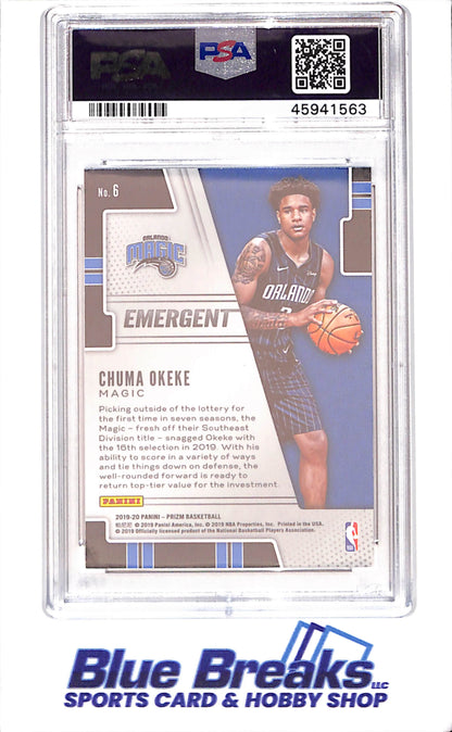 2019 Panini - Prizm - Emergent - Chuma Okeke - #6 - PSA 10 - basketball - Magic