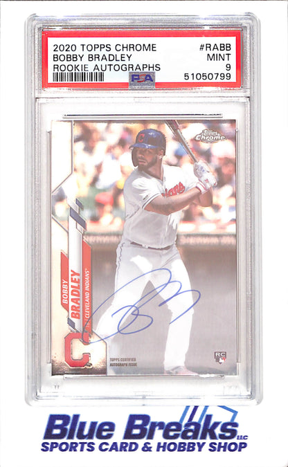 2020 Topps Chrome - Rookie Autographs - Bobby Bradley - RC - #RA-BB - PSA 9 - baseball - Indians/Guardians