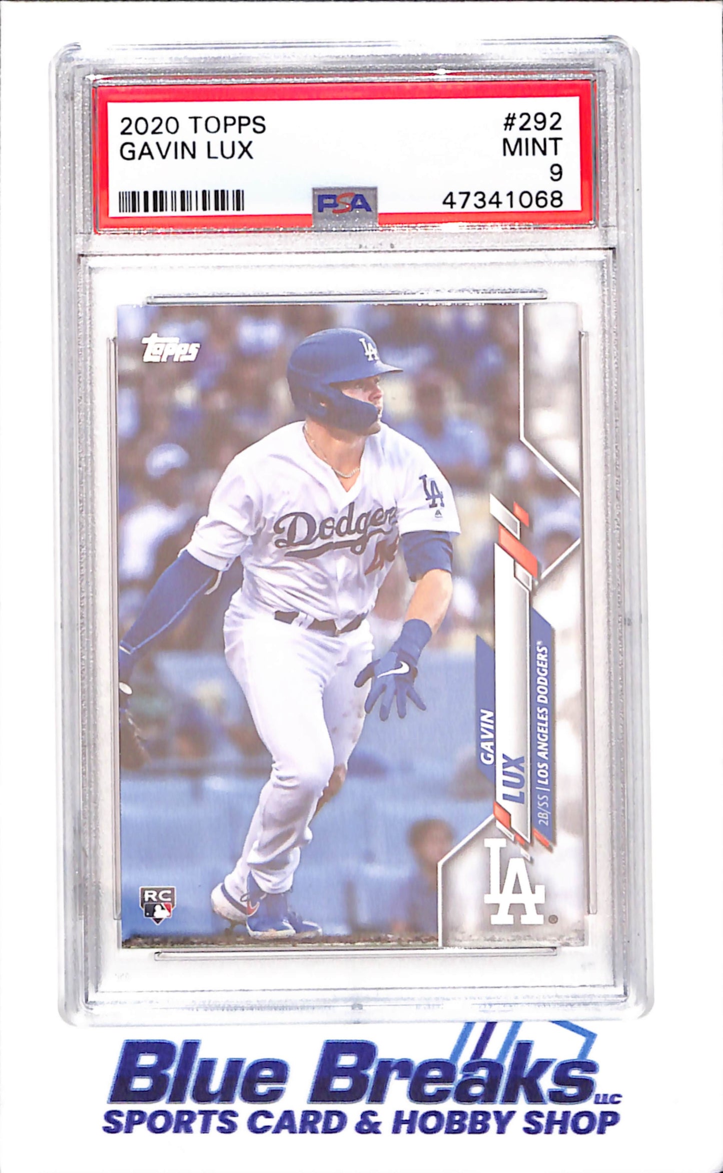 2020 Topps - Series One - Gavin Lux - RC - #292 - PSA 9 - baseball - Dodgers