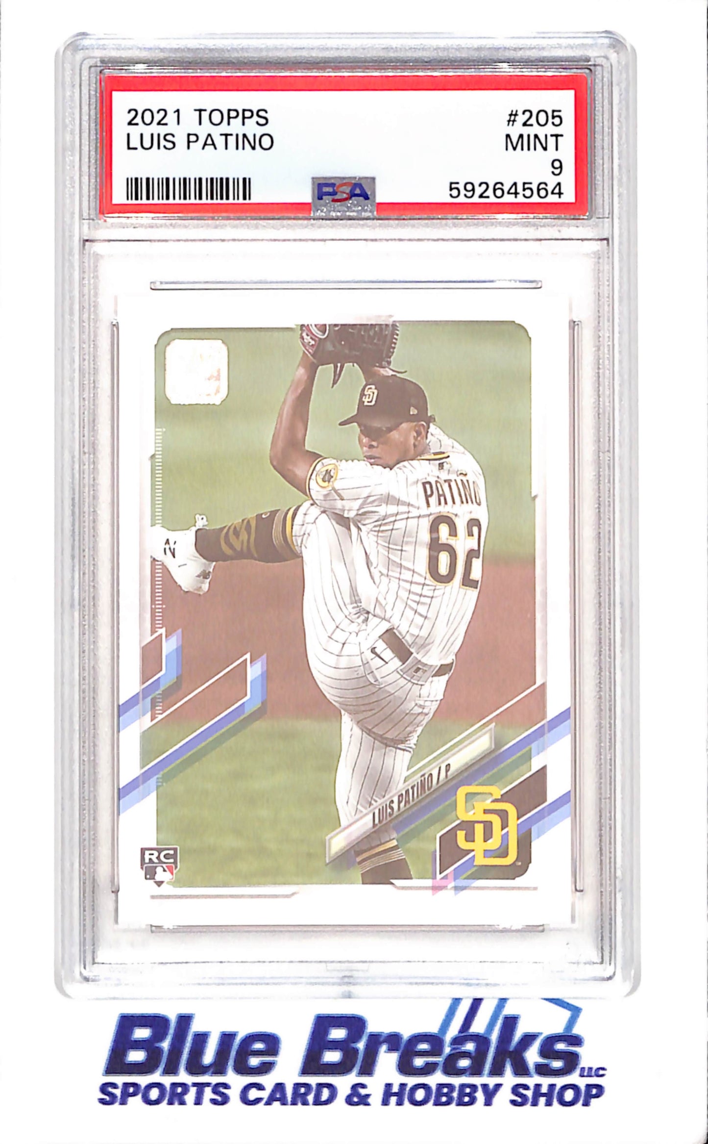 2021 Topps - Series One - Luis Patino - RC - #205 - PSA 9 - baseball - Padres