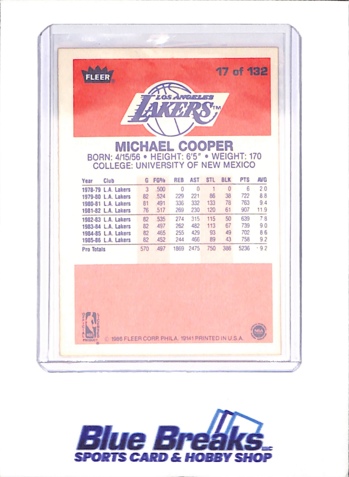 1986 Fleer Basketball Set 1-132 (No Stickers) - Michael Jordan - Complete Set