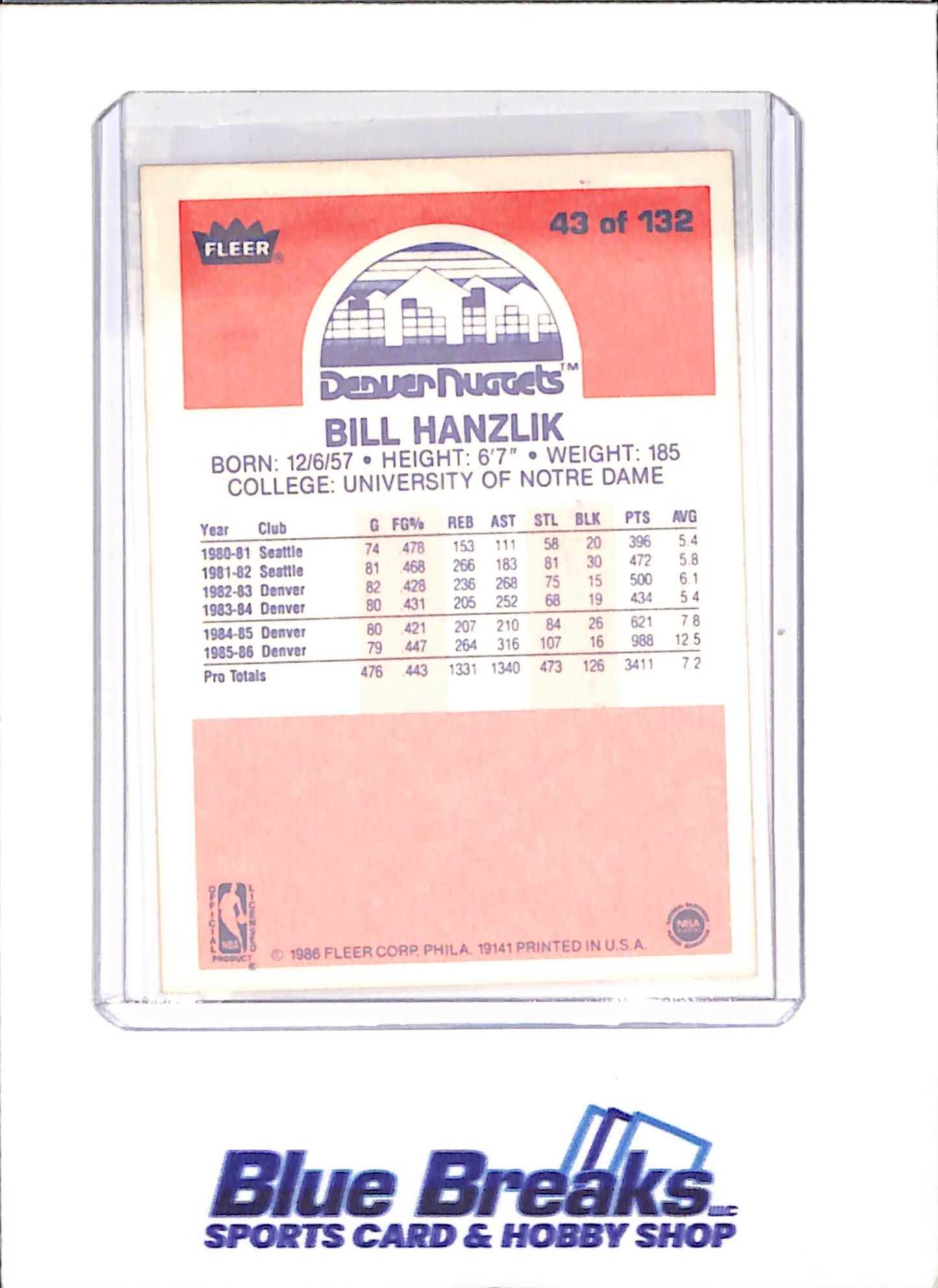 1986 Fleer Basketball Set 1-132 (No Stickers) - Michael Jordan - Complete Set