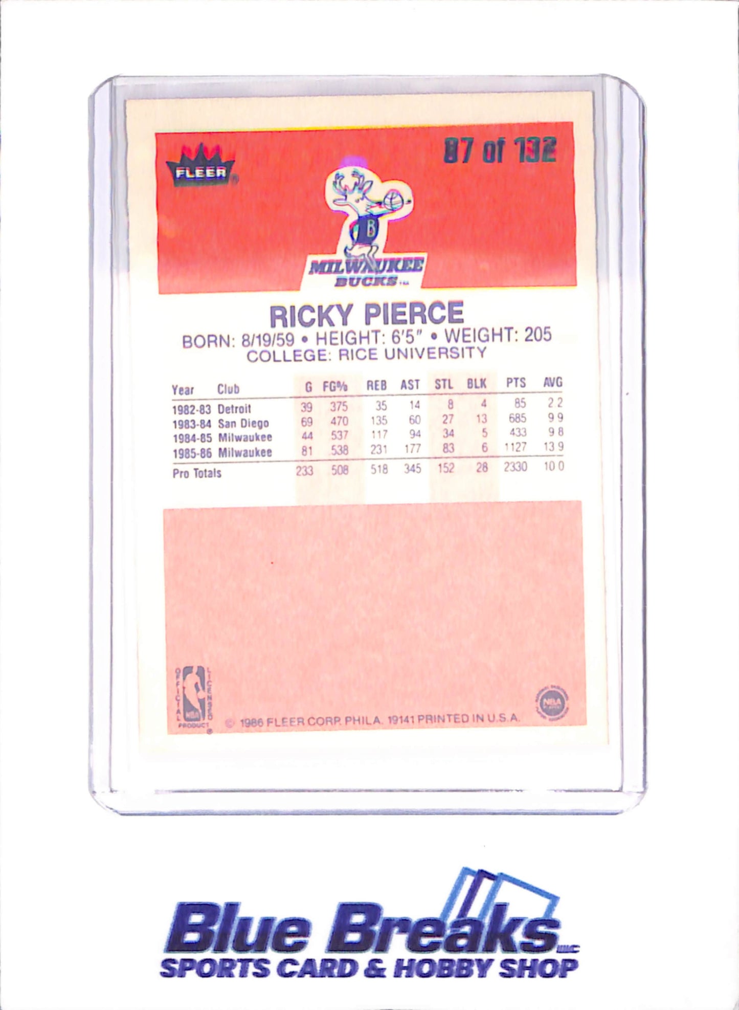 1986 Fleer Basketball Set 1-132 (No Stickers) - Michael Jordan - Complete Set
