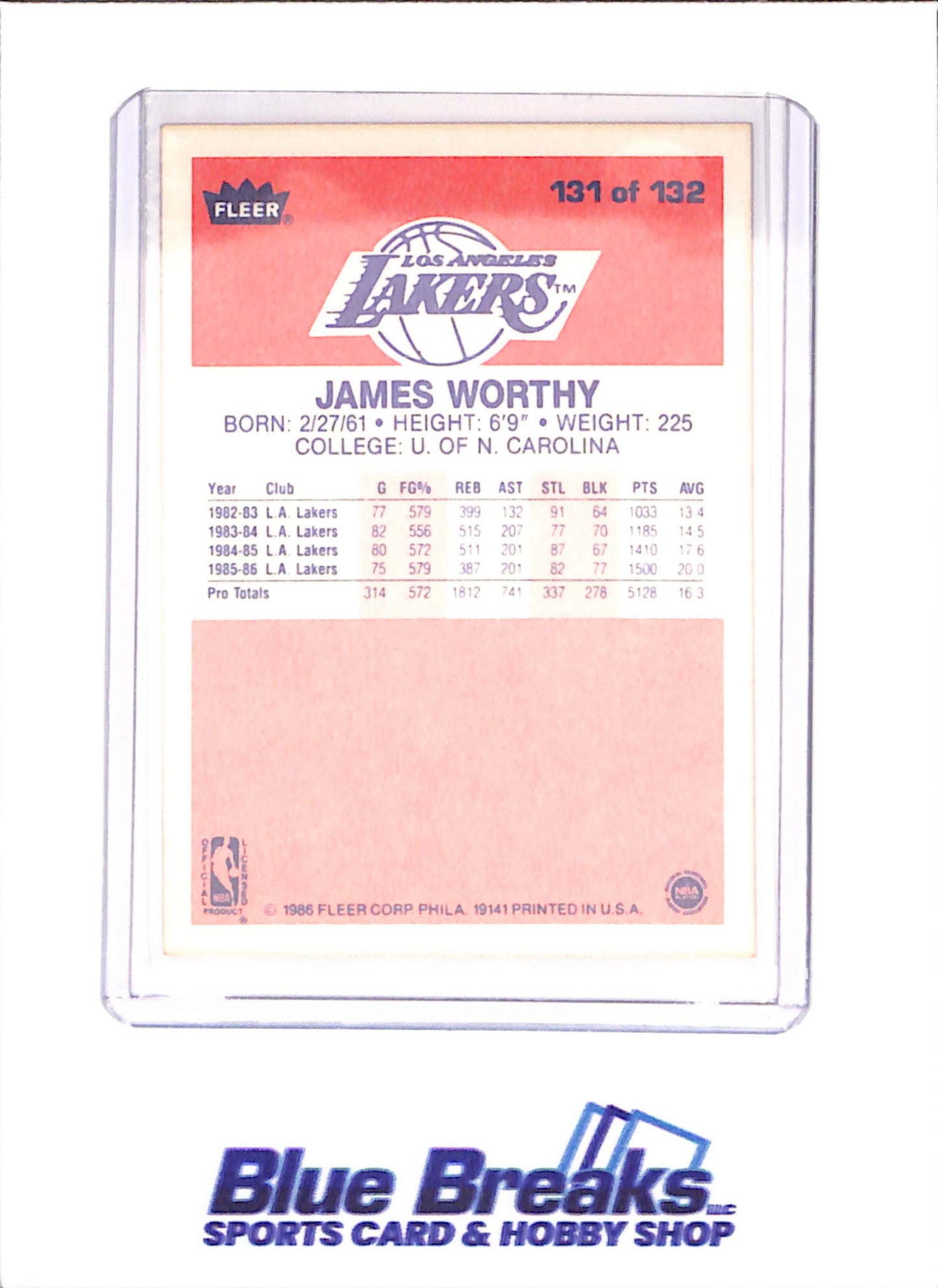 1986 Fleer Basketball Set 1-132 (No Stickers) - Michael Jordan - Complete Set
