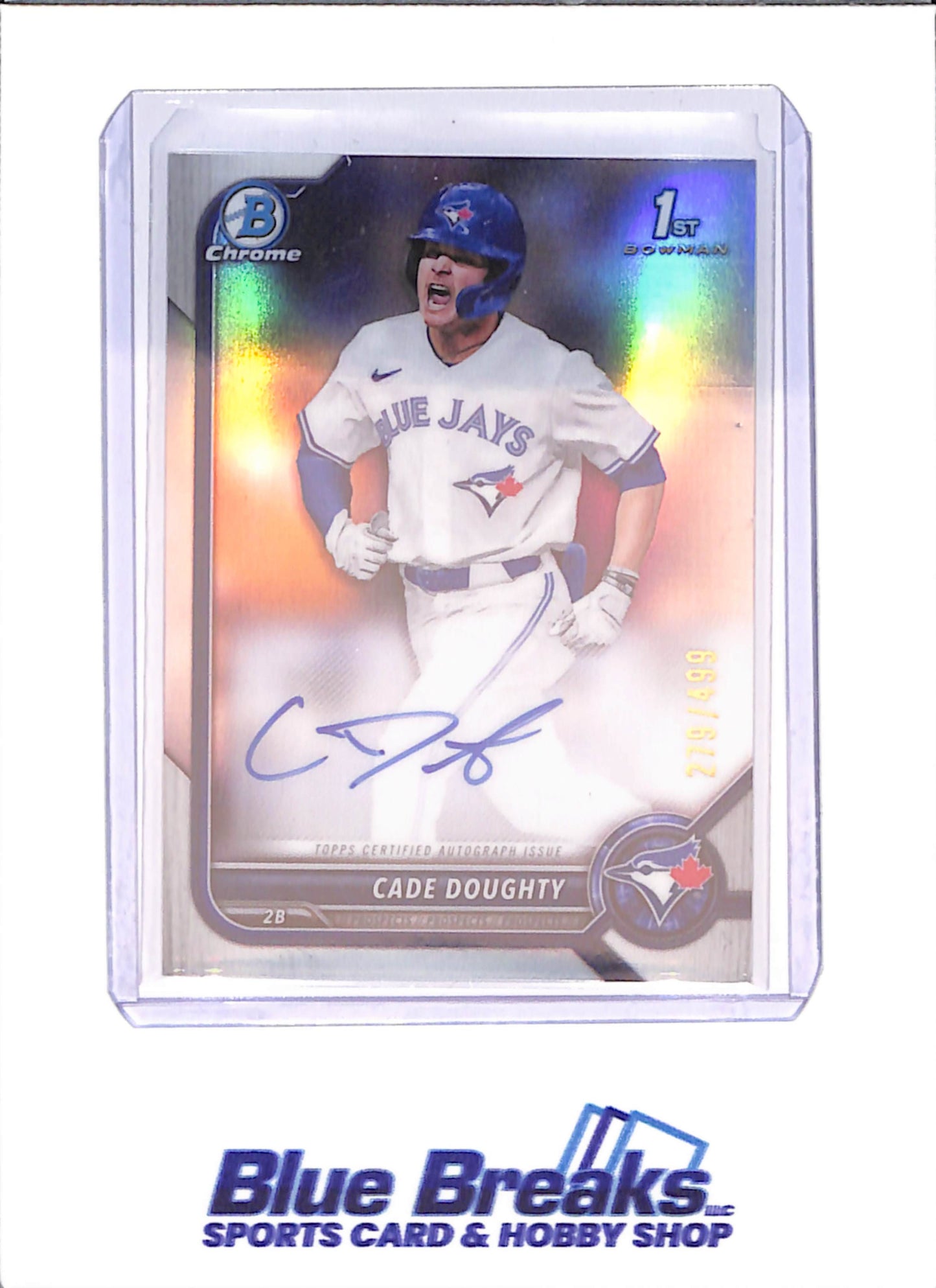 2022 Bowman Chrome - Cade Doughty - Bowman 22st Autograph - 279/499 - Refractor - Toronto Blue Jays - Baseball - #CDA-CDY