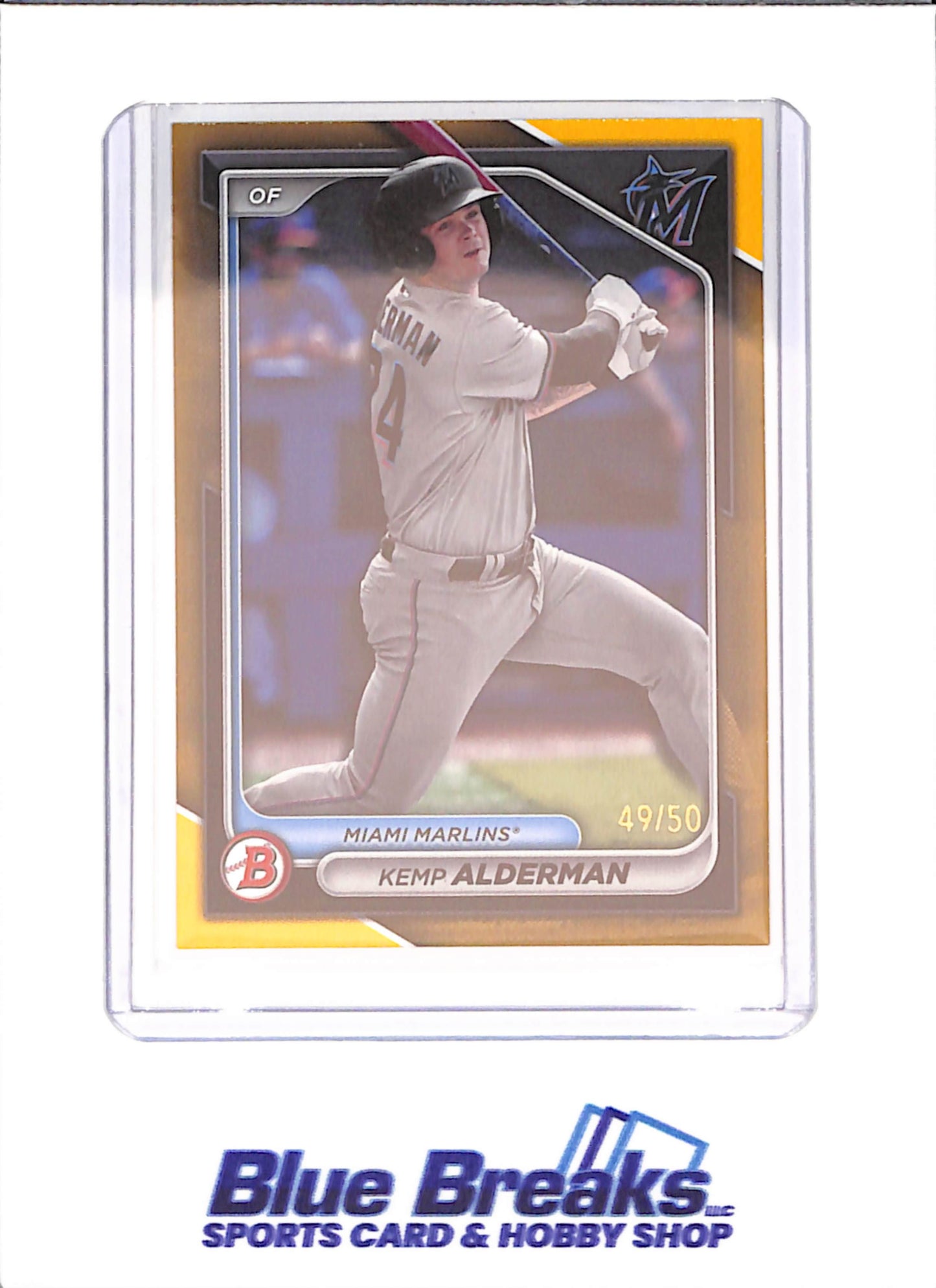 2024 Bowman - Kemp Alderman - 49/50 - Yellow - Miami Marlins - Baseball - #BP-82