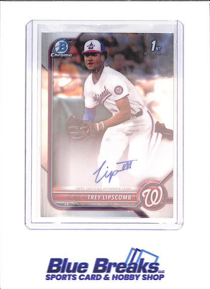 2022 Bowman Chrome - Trey Lipscomb - 1st Bowman Autograph - Washington Nationals - Baseball - #CDA-TLB