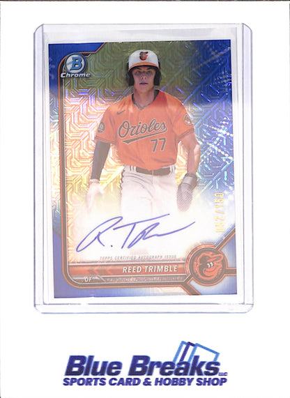 2022 Bowman Chrome - Reed Trimble - Autograph - Blue Mojo - 52/150 - Baltimore Orioles - Baseball - #CPA-RT