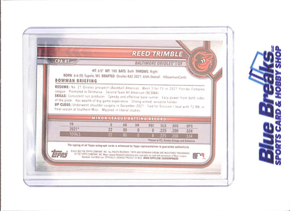 2022 Bowman Chrome - Reed Trimble - Autograph - Blue Mojo - 52/150 - Baltimore Orioles - Baseball - #CPA-RT
