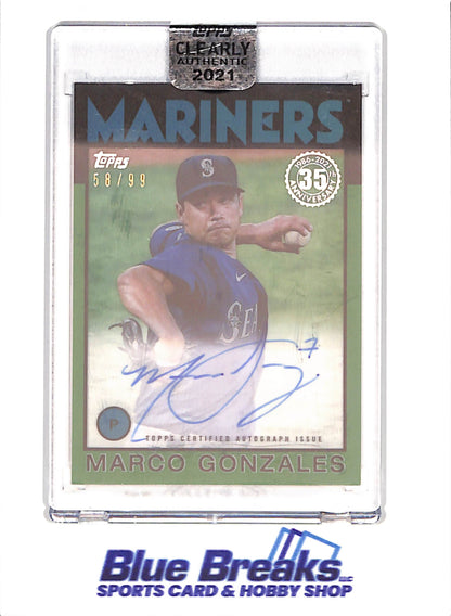 2021 Topps Clearly Authentic - Marco Gonzalez - Autograph - 58/99 - Seattle Mariners - Baseball