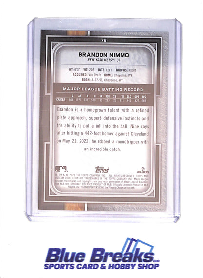 2022 Topps Museum Collection - Brandon Nimmo - 44/299 - New York Mets - Baseball - #78