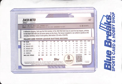 2024 Topps Big League - Zach Neto - In Person Autograph - Los Angeles Angels - Baseball - Beckett Authentication - #47