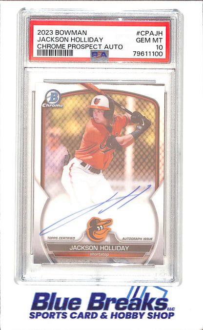 2023 Bowman - Jackson Holliday - Chrome Prospect Autograph - PSA 10 - Baltimore Orioles - Baseball - #CPAJH