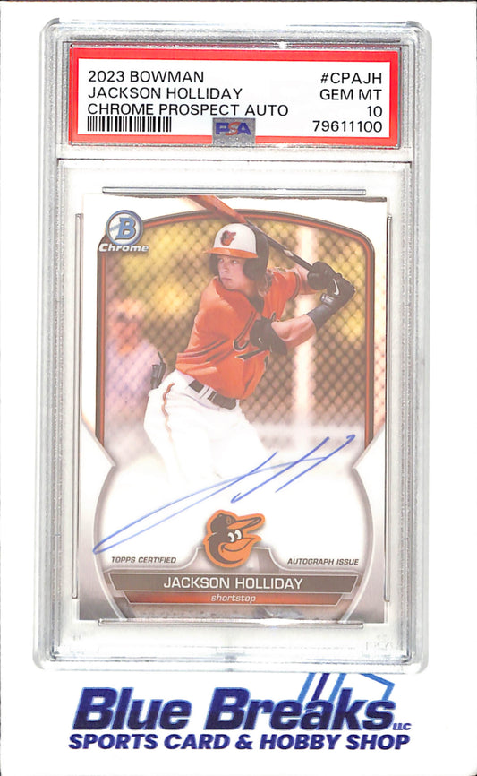 2023 Bowman - Jackson Holliday - Chrome Prospect Autograph - PSA 10 - Baltimore Orioles - Baseball - #CPAJH
