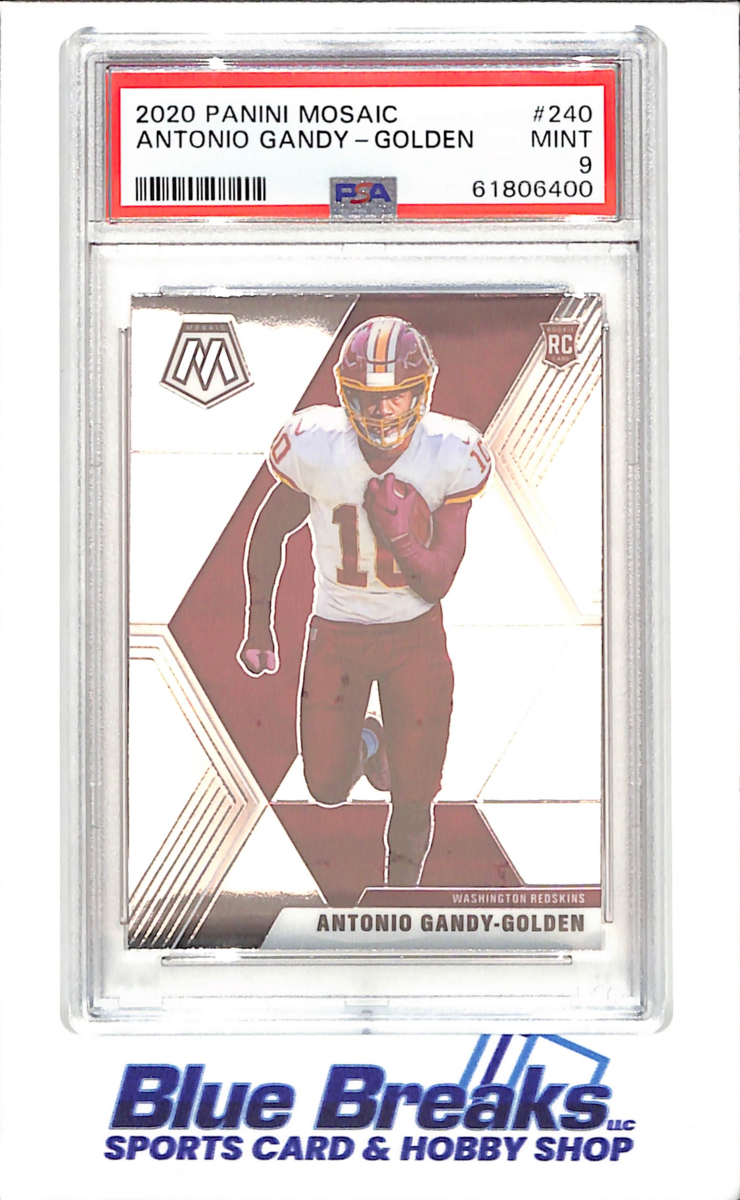 2020 Panini Mosaic - Antonio Candy - Golden - RC - PSA 9 - Washington Nationals - Football - #240