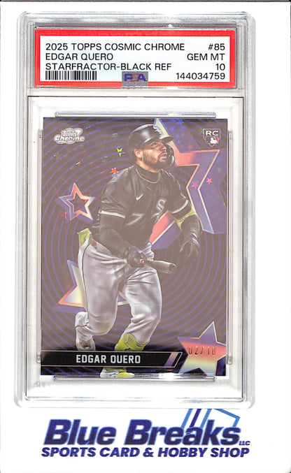 2025 Topps Cosmic Chrome - Edgar Quero - Starfractor - Black - RC - 2/10 - PSA 10 - Chicago White Sox - Baseball - #85