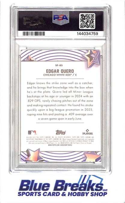 2025 Topps Cosmic Chrome - Edgar Quero - Starfractor - Black - RC - 2/10 - PSA 10 - Chicago White Sox - Baseball - #85