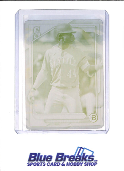 2024 Bowman - Julio Rodriguez - 1/1 - Yellow Printing Plate - Seattle Mariners - Baseball - #90