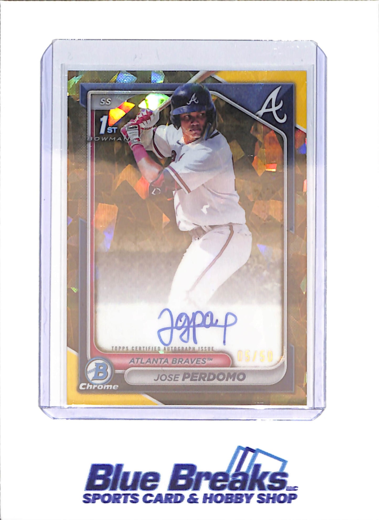 2024 Bowman Sapphire - Jose Perdomo - 1st Bowman Autograph - 5/50 - Atlanta Braves - Baseball - #CSPA-JP